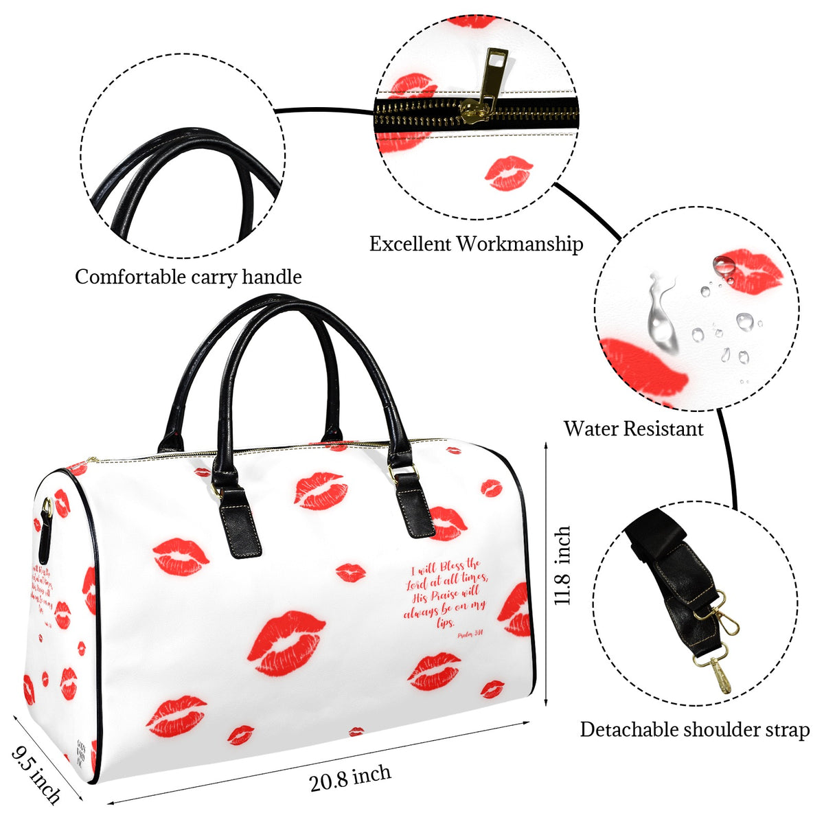 LEATHER PRAISE ON MY LIPS Travel Bag