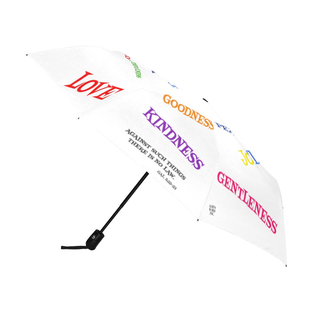 WHITE FRUIT OF THE SPIRIT UMBRELLA Anti-UV Auto-Foldable Umbrella
