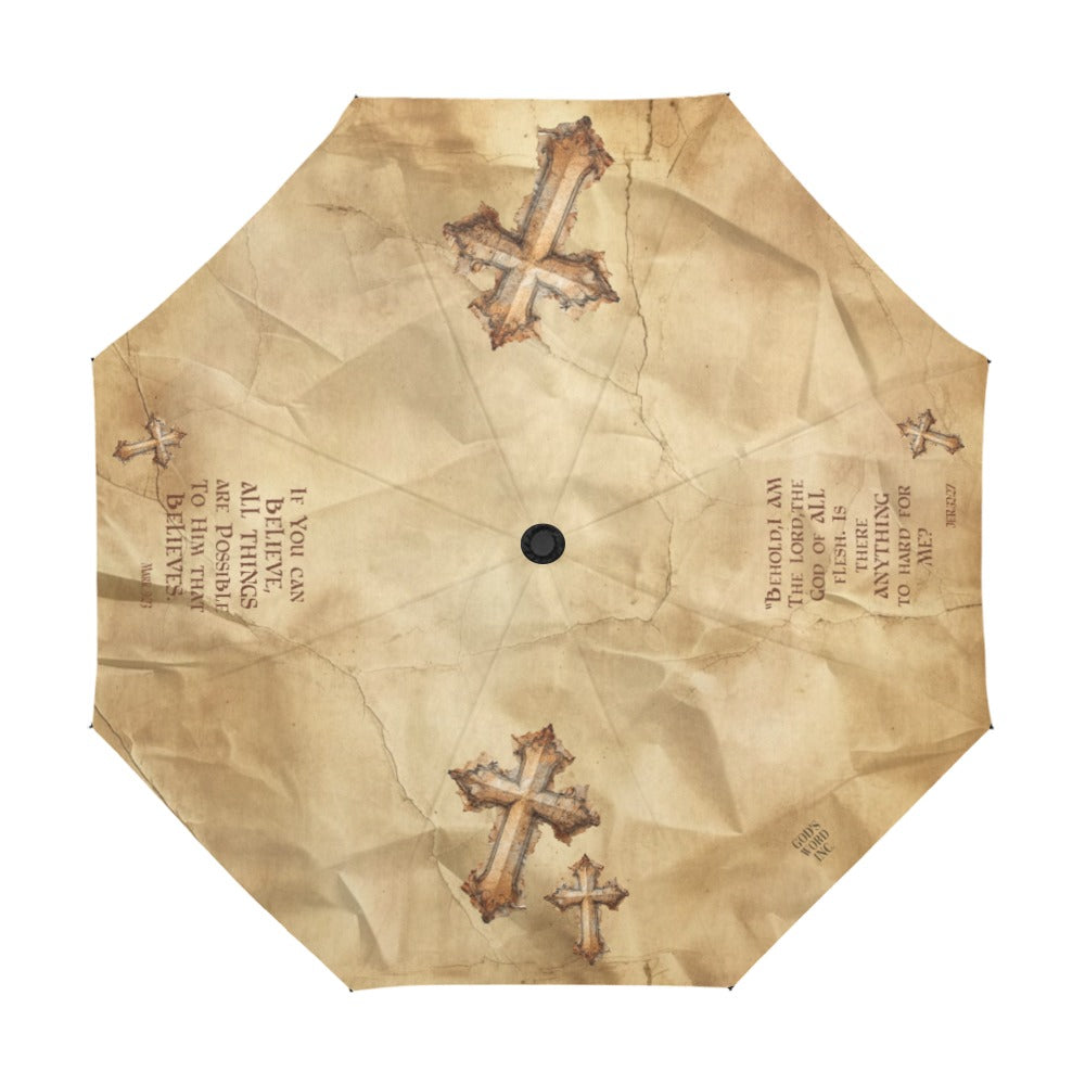 ONLY BELIEVE  Anti-UV Auto-Foldable Umbrella