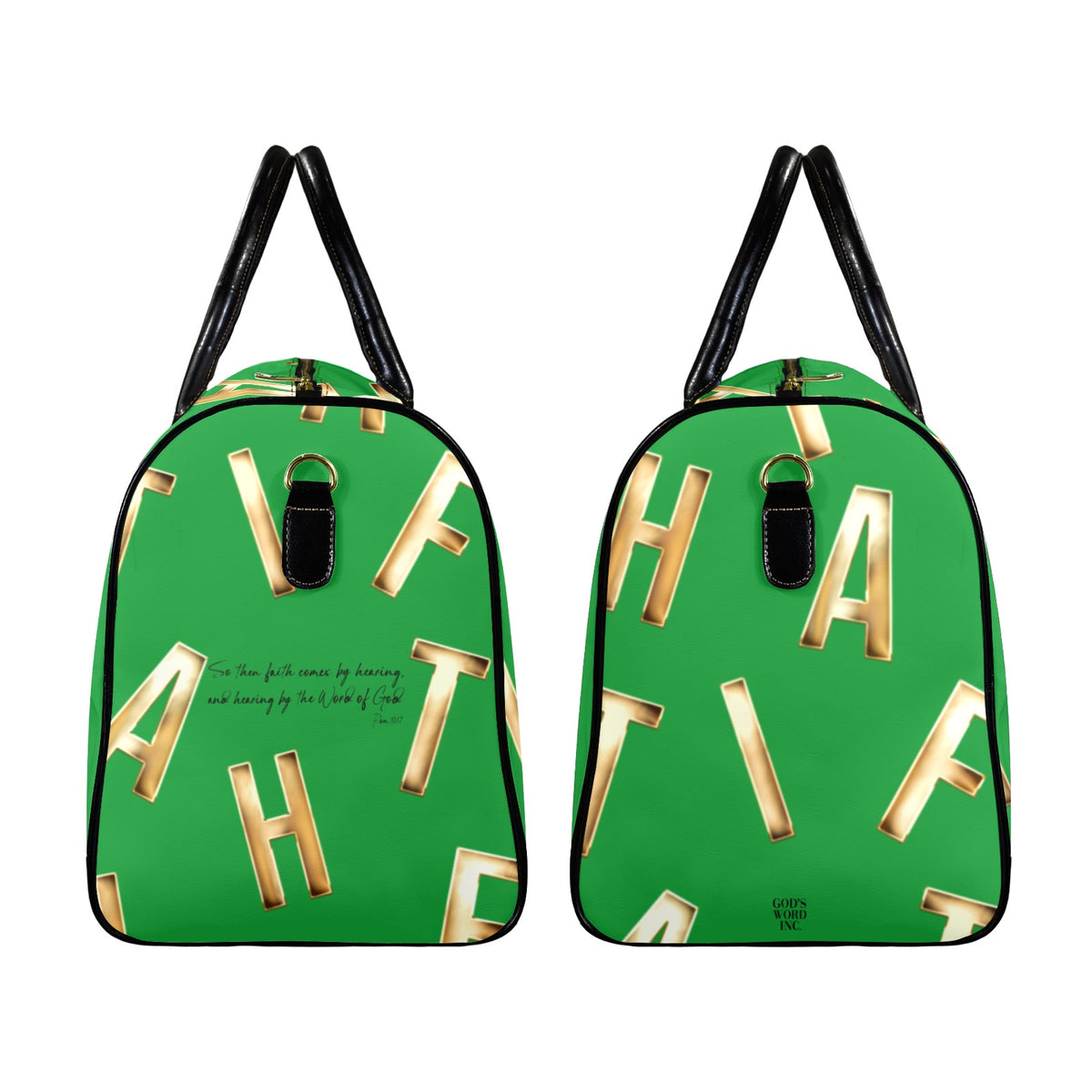 LEATHER GREEN  FAITH COMES BY HEARING Travel Bag