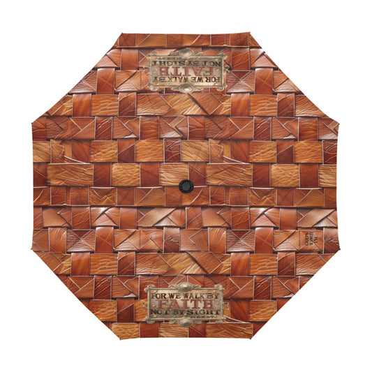 BASKET WEAVE FAITH Anti-UV Auto-Foldable Umbrella