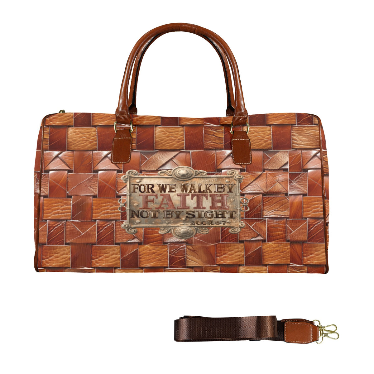 FOR WE WALK BY FAITH  Nylon Large Capacity Travel Bag