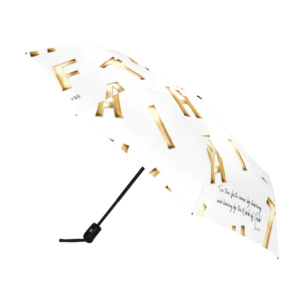 WHITE FAITH COMES BY HEARING Anti-UV Auto-Foldable Umbrella