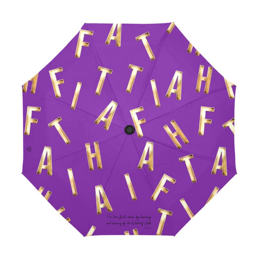 PURPLE FAITH COMES BY HEARING  Anti-UV Auto-Foldable Umbrella