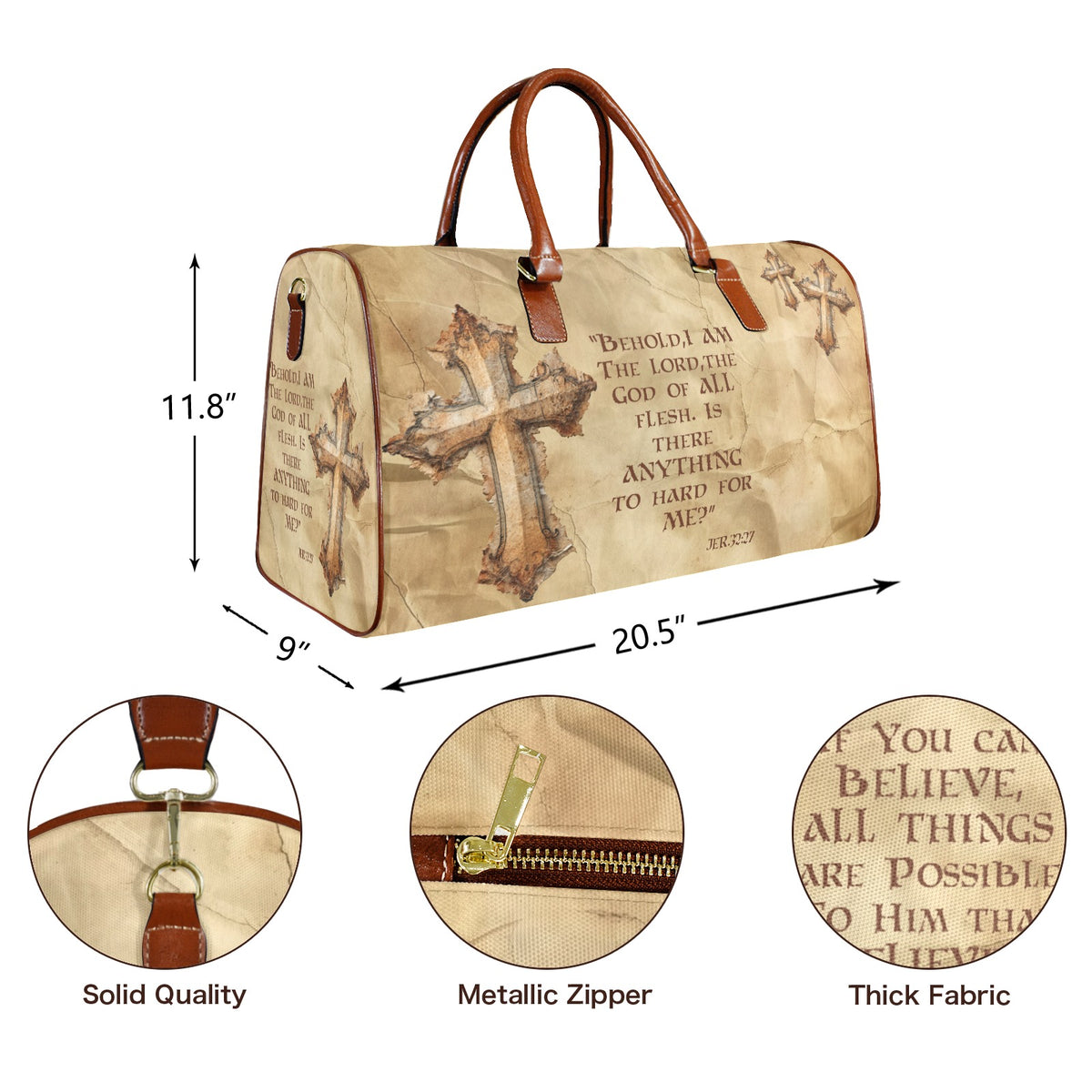 ONLY BELIEVE  Large Capacity Travel Bag