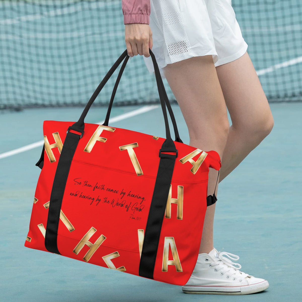 RED FAITH COMES BY HEARING  Ultra-Large Capacity Duffle Bag