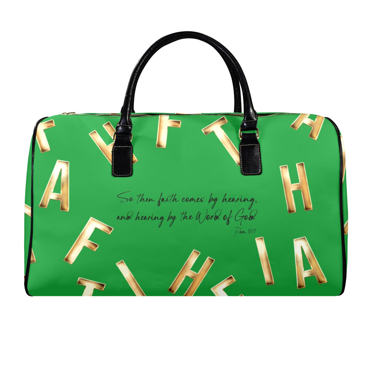 LEATHER GREEN  FAITH COMES BY HEARING Travel Bag
