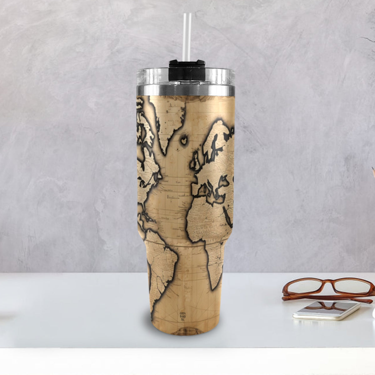 BLESSED COMING AND GOING  40oz Tumbler with Black Handle