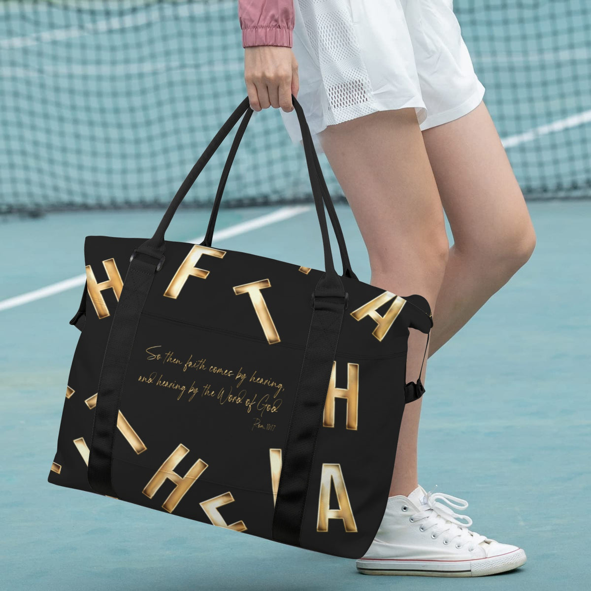 BLACK FAITH COMES BY HEARING  Ultra-Large Capacity Duffle Bag