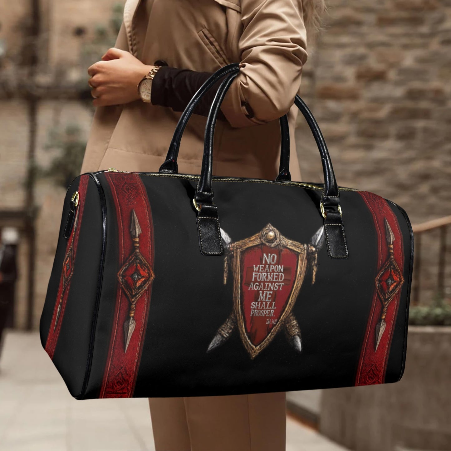 LEATHER NO WEAPON TRAVEL BAG