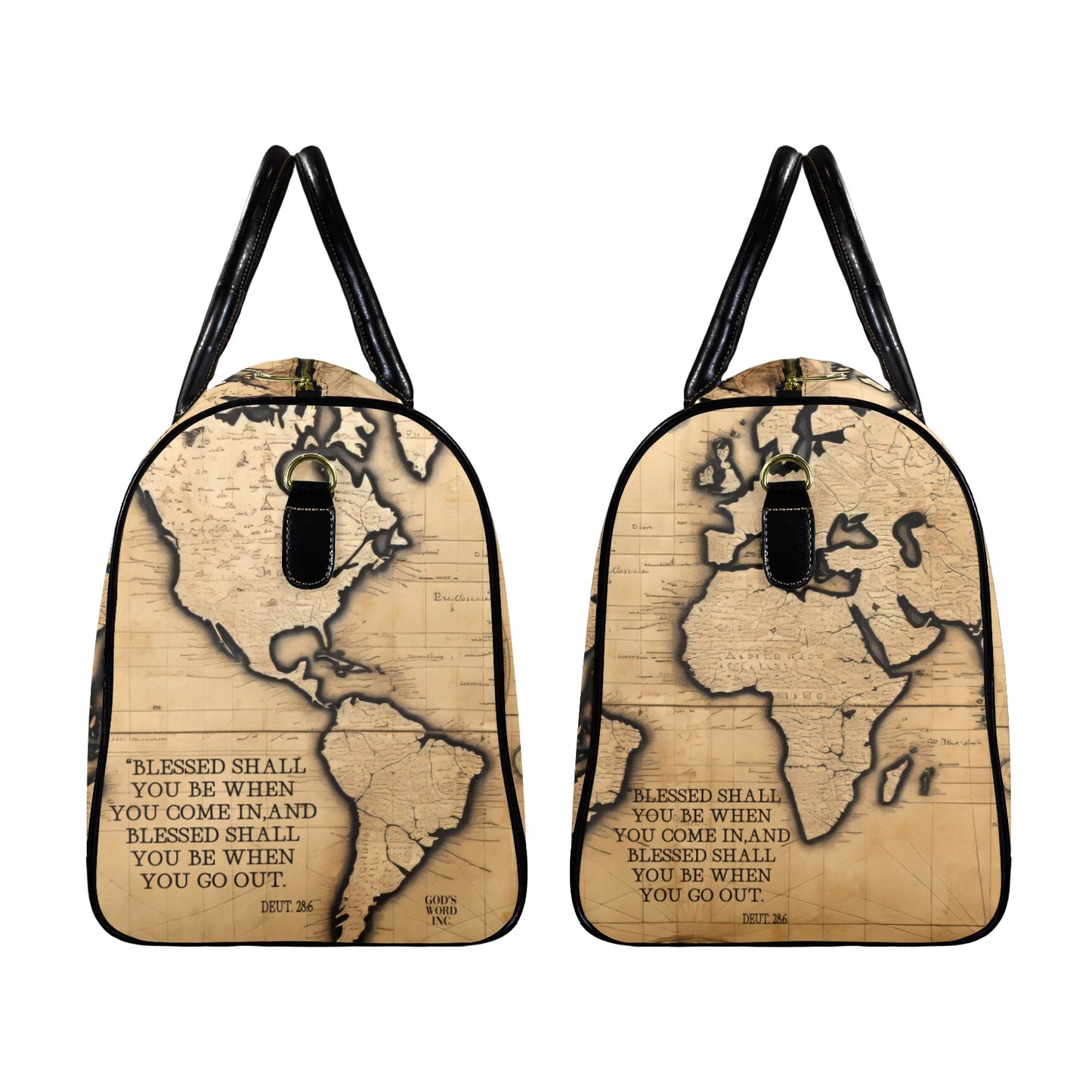 LEATHER BLESSED COMING AND GOING TRAVEL BAG