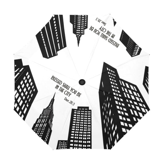 BLESSED IN THE CITY  Anti-UV Auto-Foldable Umbrella