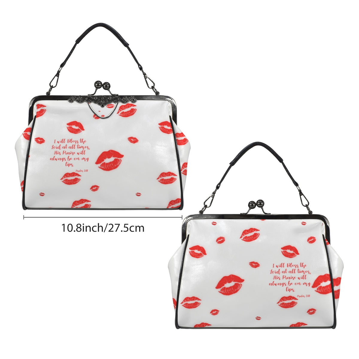 YOUR PRAISES SHALL BE ON MY LIPS  Kisslock Crossbody Shoulder Bag