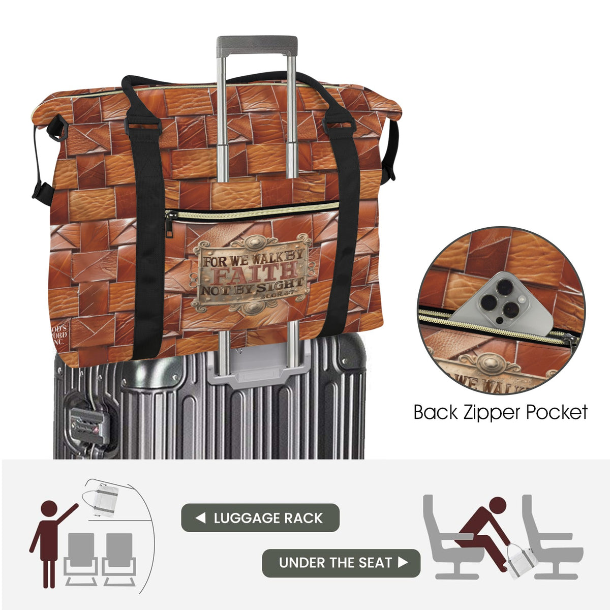 FOR WE WALK BY FAITH  Ultra-Large Capacity Duffle Bag