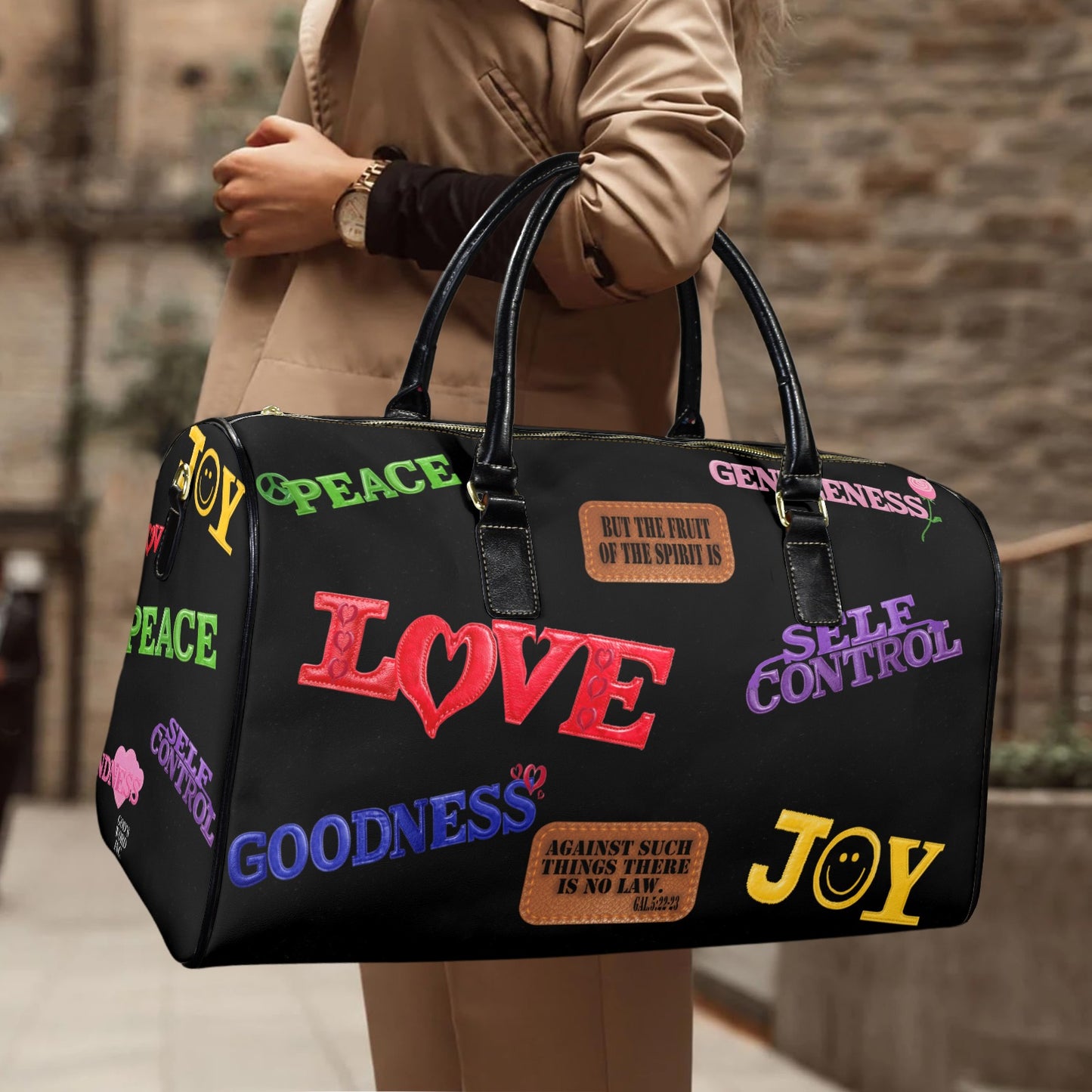LEATHER FRUIT OF THE SPIRIT TRAVEL BAG