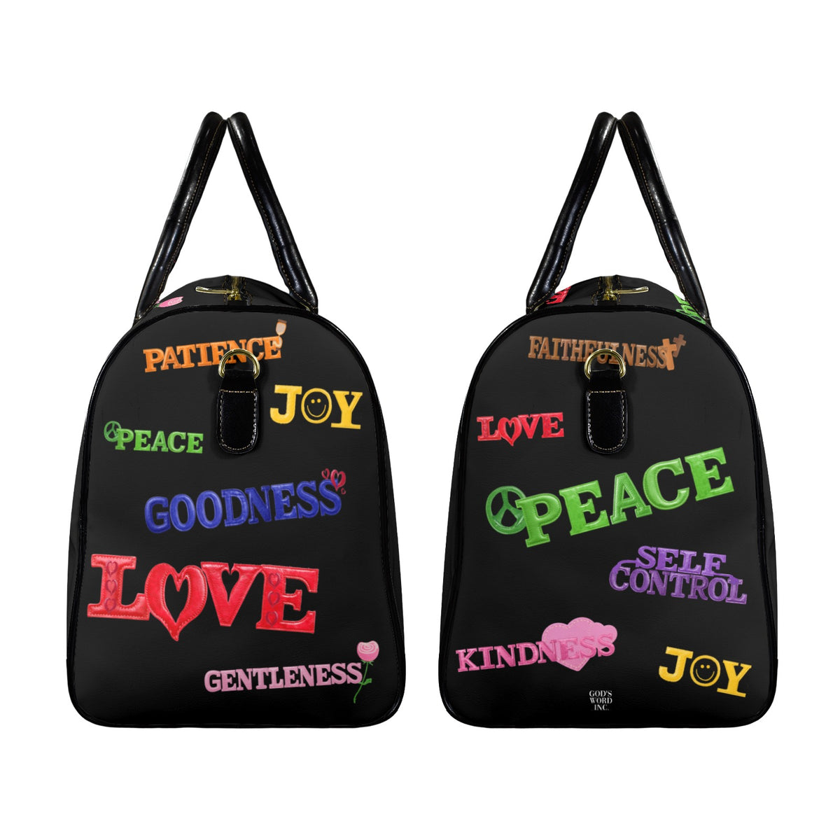 LEATHER BLACK FRUIT OF THE SPIRIT Travel Bag