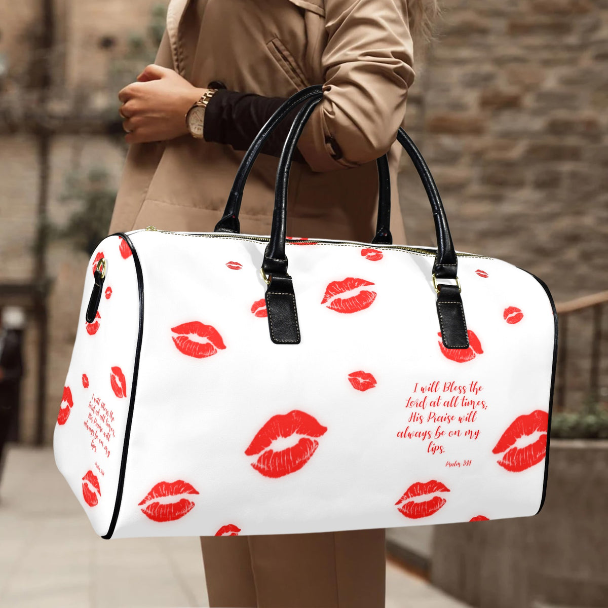 LEATHER PRAISE ON MY LIPS Travel Bag