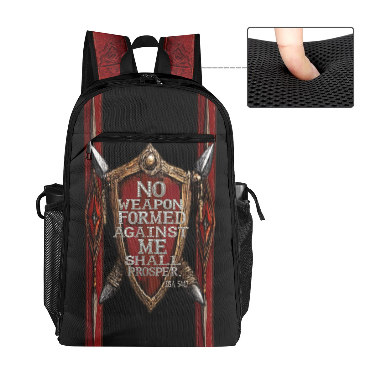 NO WEAPON FORMED AGAINST ME SHALL PROSPER  Leisure Sports Backpack