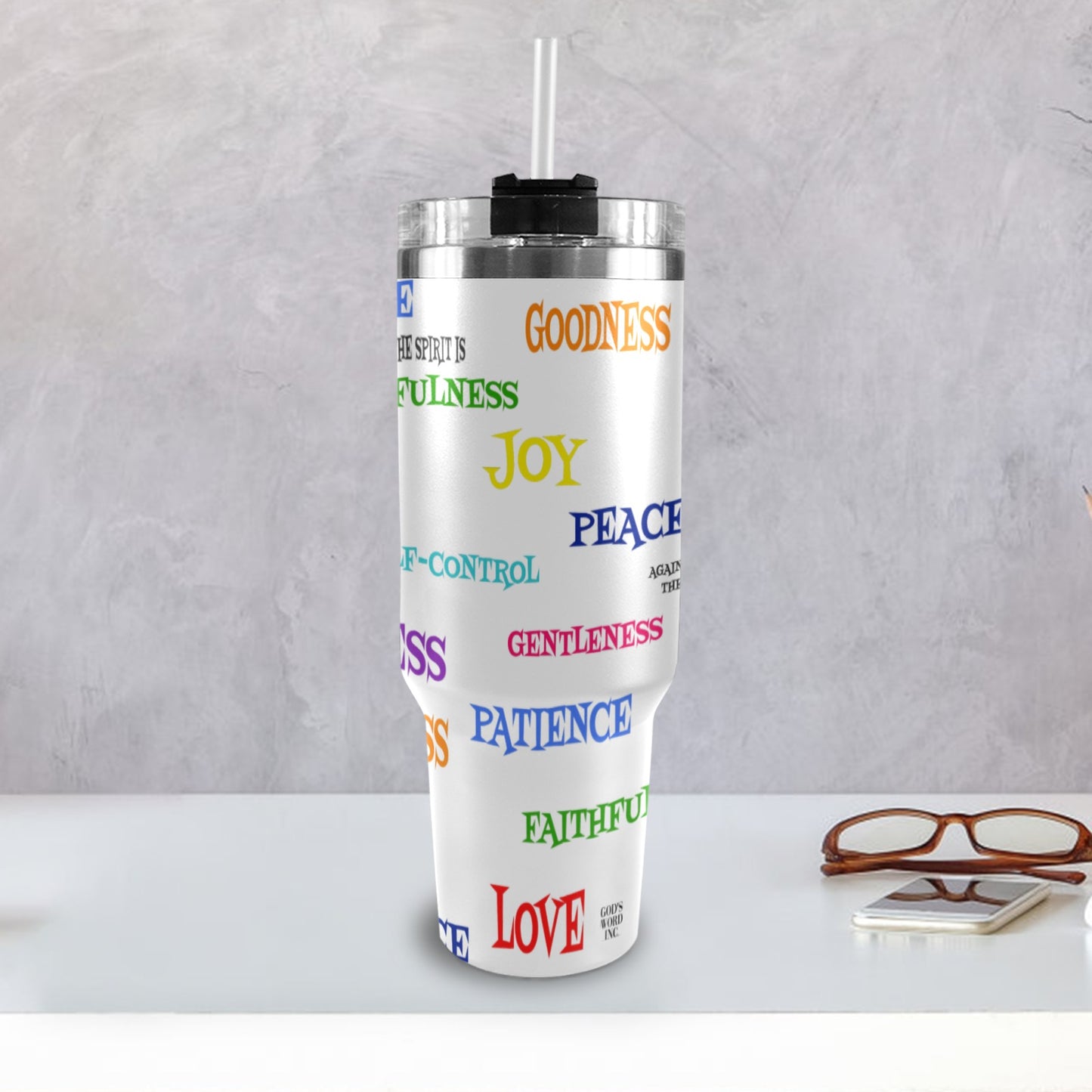 FRUIT OF THE SPIRIT  40oz Tumbler with Black Handle