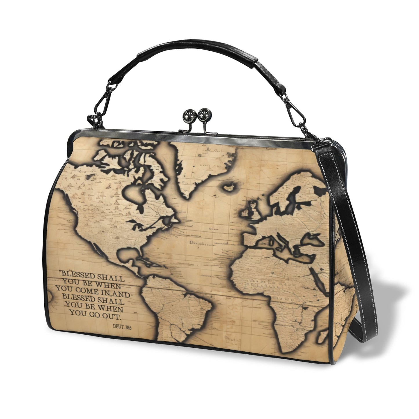 BLESSED COMING IN AND GOING OUT Kisslock Crossbody Shoulder Bag