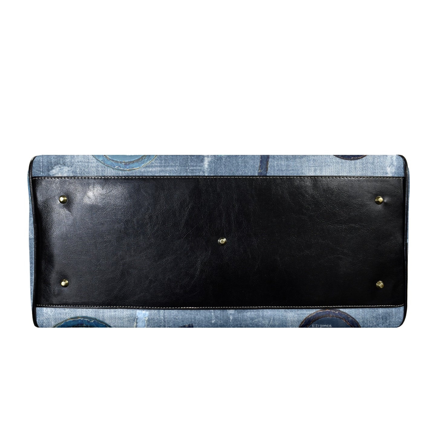 LEATHER FAUX DENIM WALK BY FAITH TRAVEL BAG