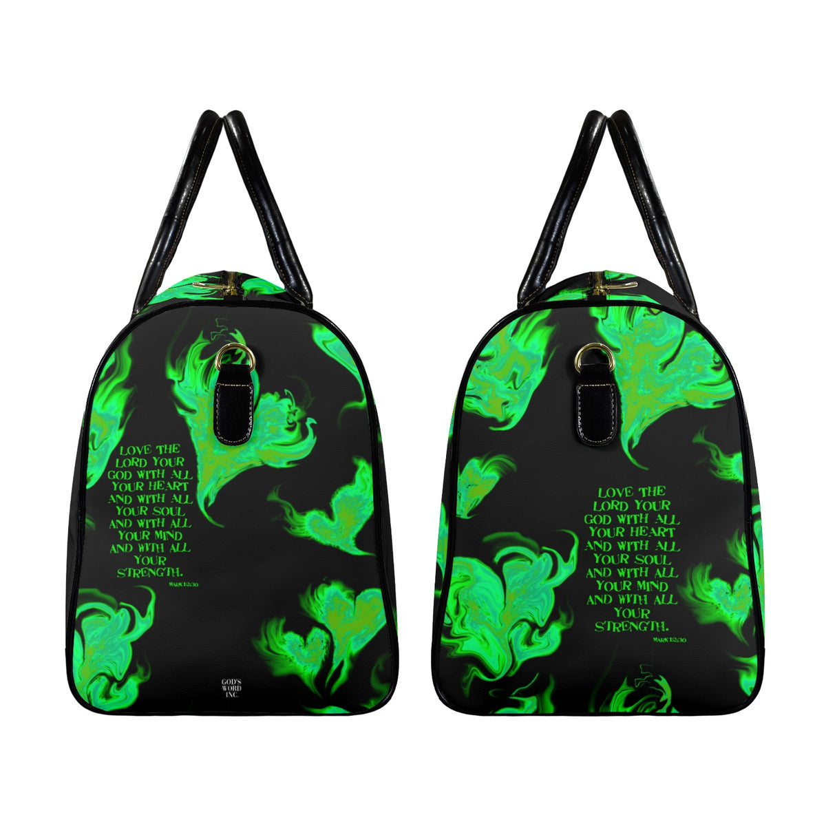 LEATHER LOVE THE LORD YOUR GOD Travel Bag