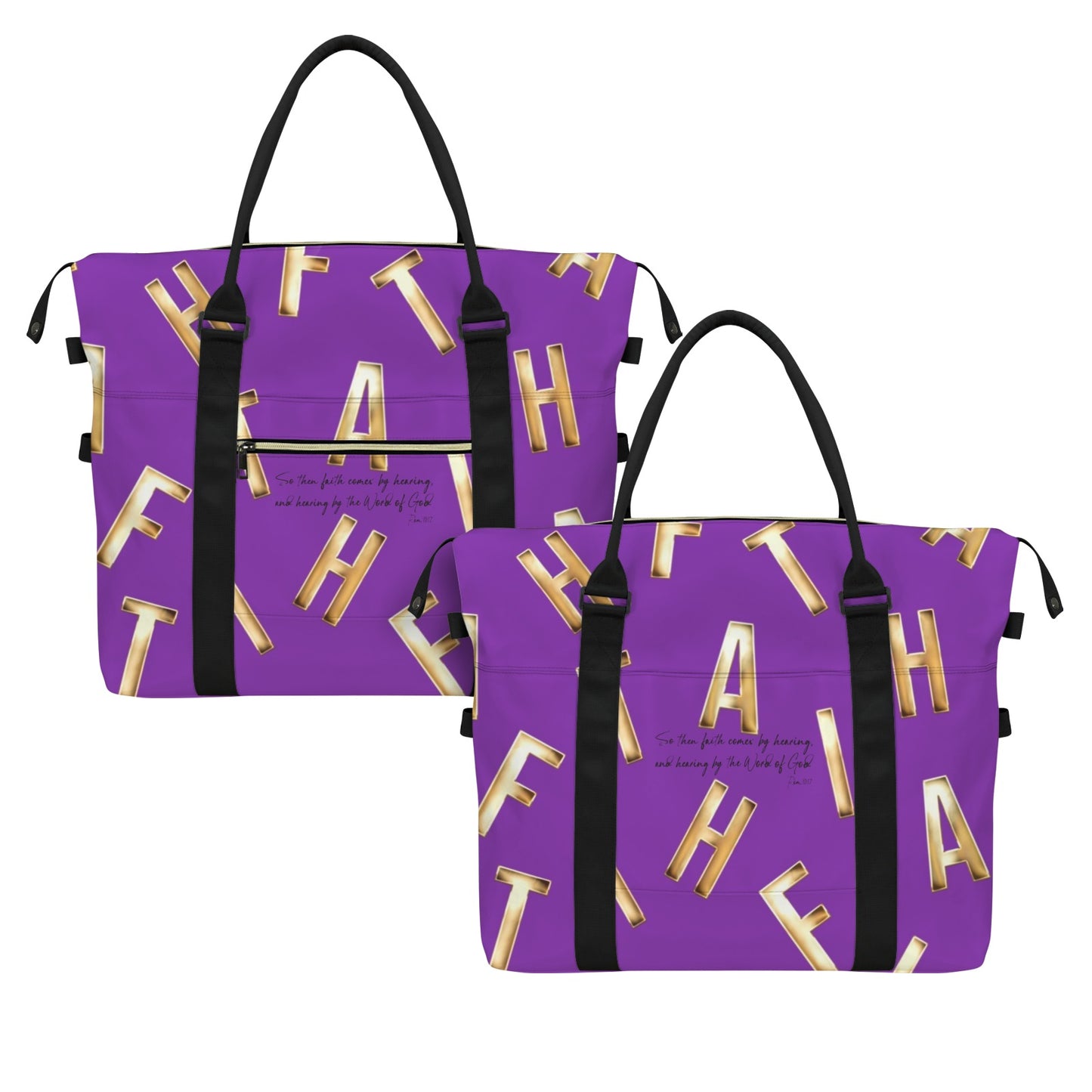 PURPLE FAITH COMES BY HEARING DUFFLE BAG