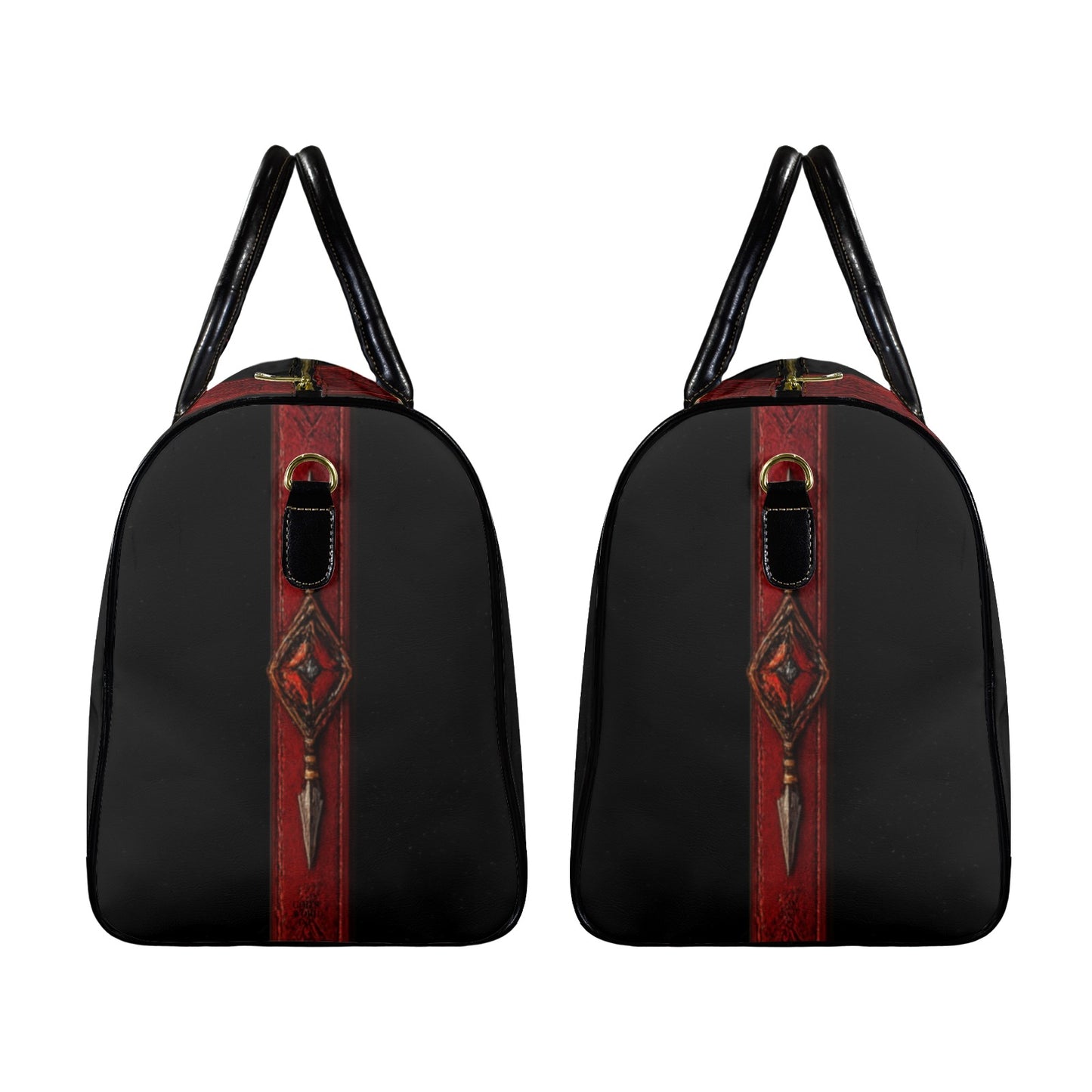LEATHER NO WEAPON FORMED AGAINST ME SHALL PROSPER TRAVEL BAG