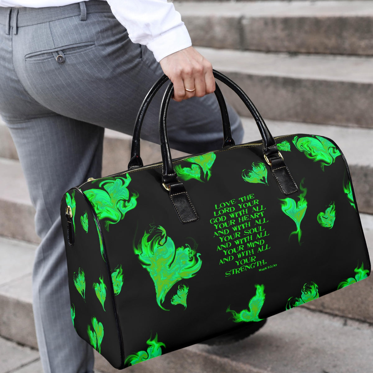 LEATHER LOVE THE LORD WITH YOUR HEART    Travel Bag