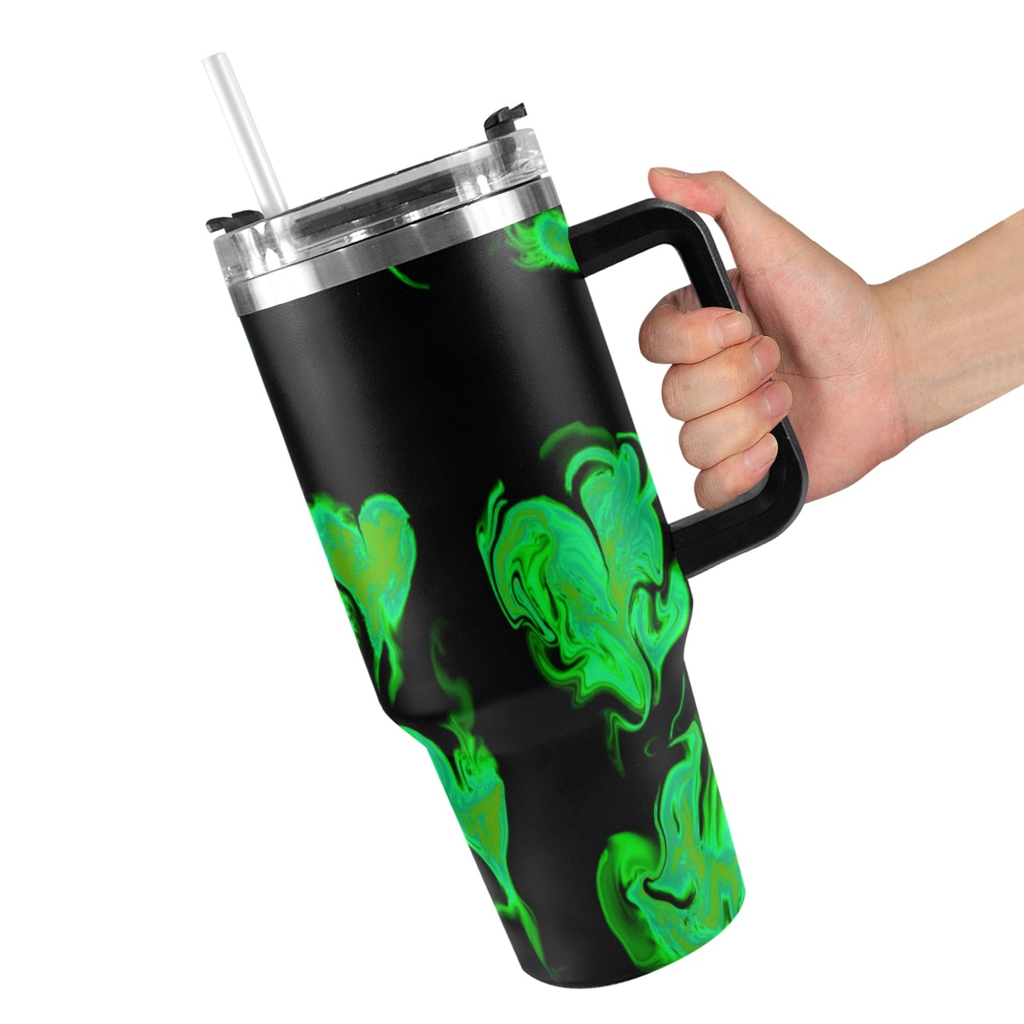 LOVE THE LORD WITH YOUR HEART  40oz Tumbler with Black Handle