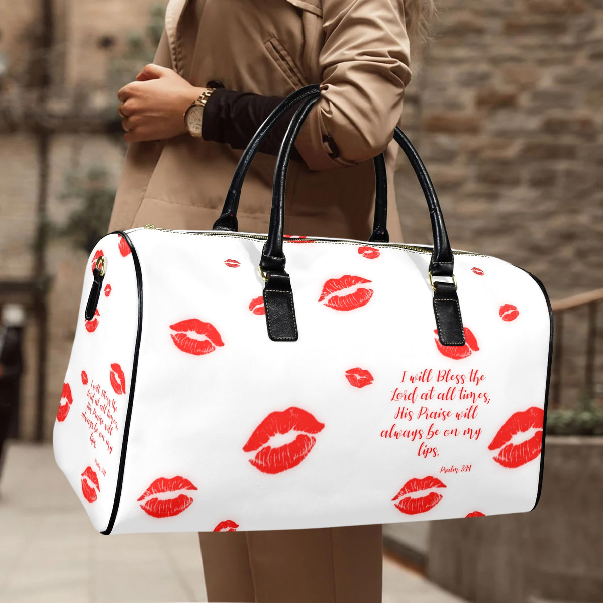 LEATHER YOUR  PRAISE SHALL BE ON MY LIPS  Travel Bag
