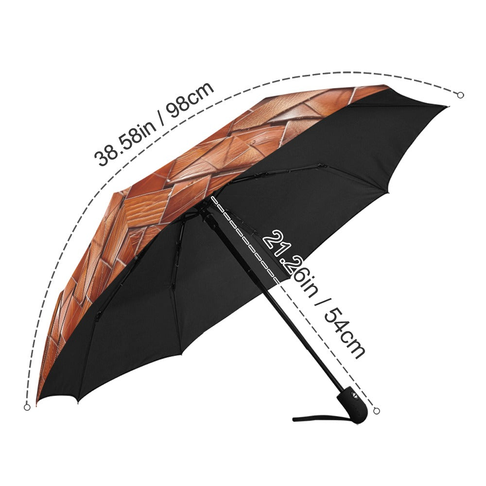 FAUX BASKET WEAVE WALK BY FAITH  Anti-UV Auto-Foldable Umbrella