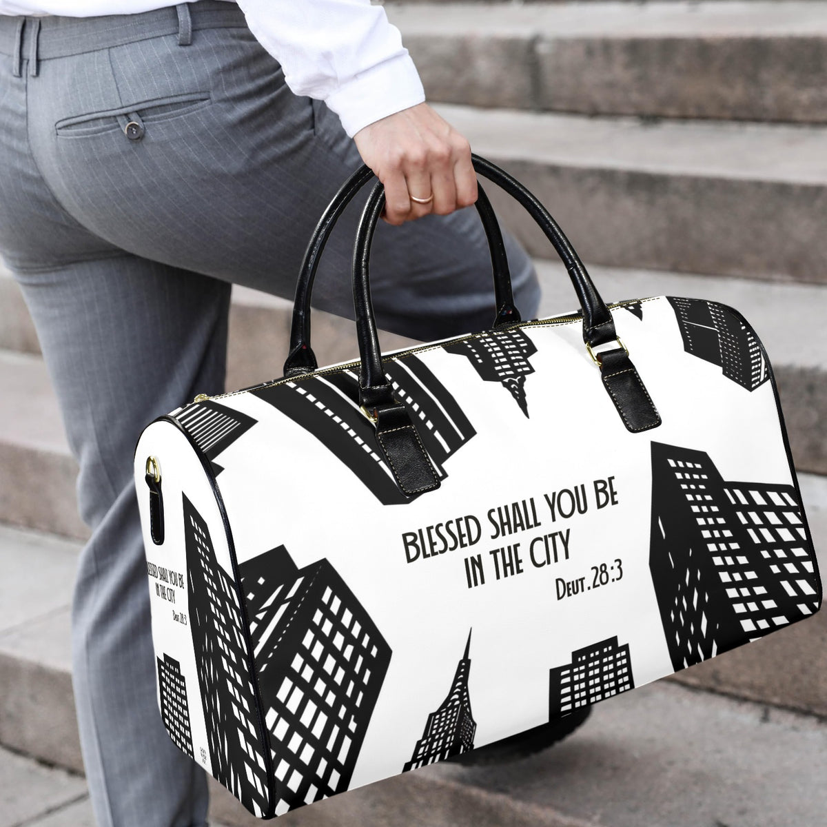 LEATHER BLESSED IN THE  CITY Travel Bag