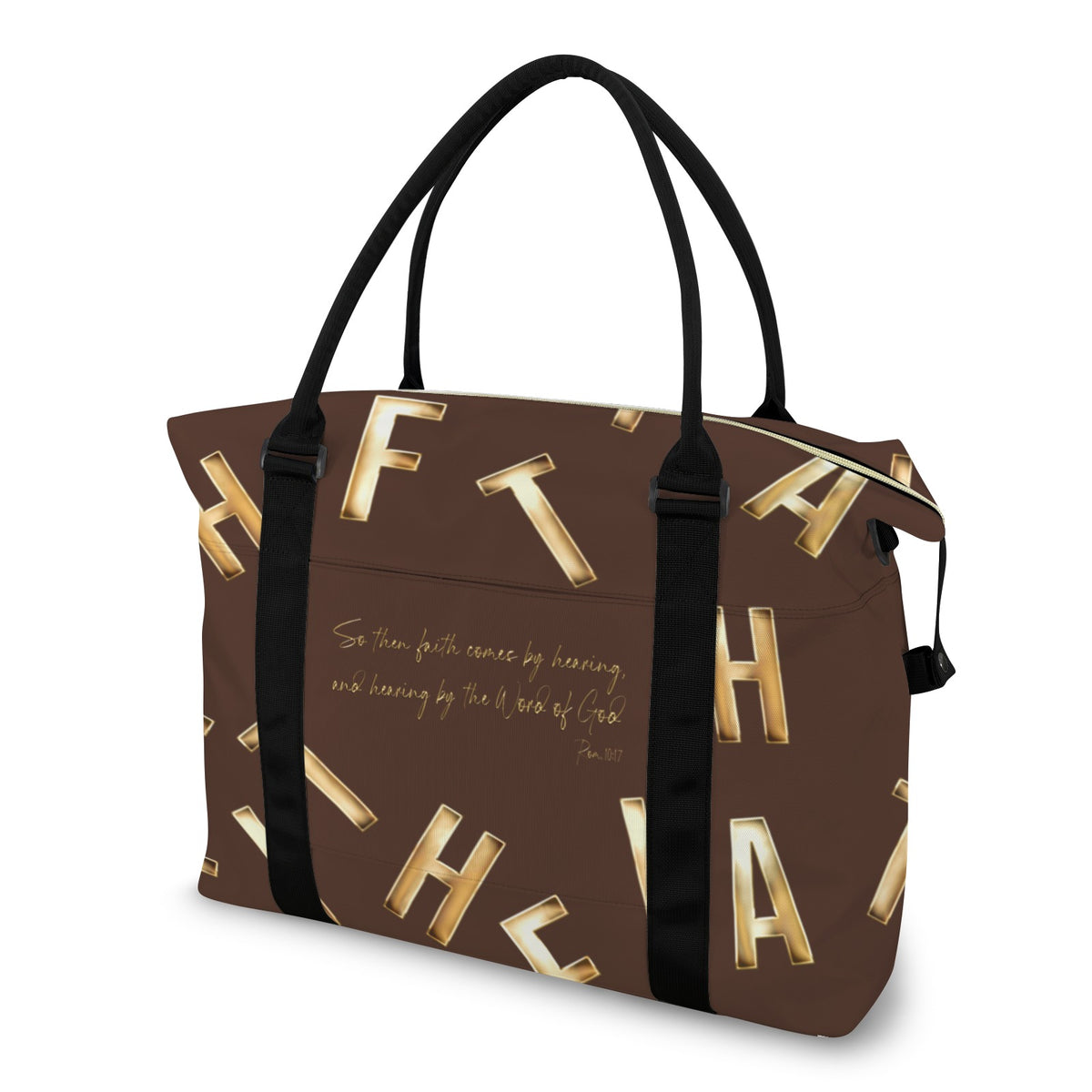 BROWN FAITH COMES BY HEARING Ultra-Large Capacity Duffle Bag