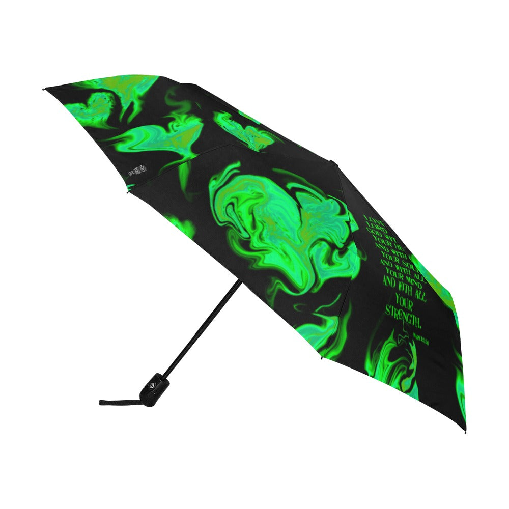LOVE THE LORD WITH ALL YOUR HEART Anti-UV Auto-Foldable Umbrella