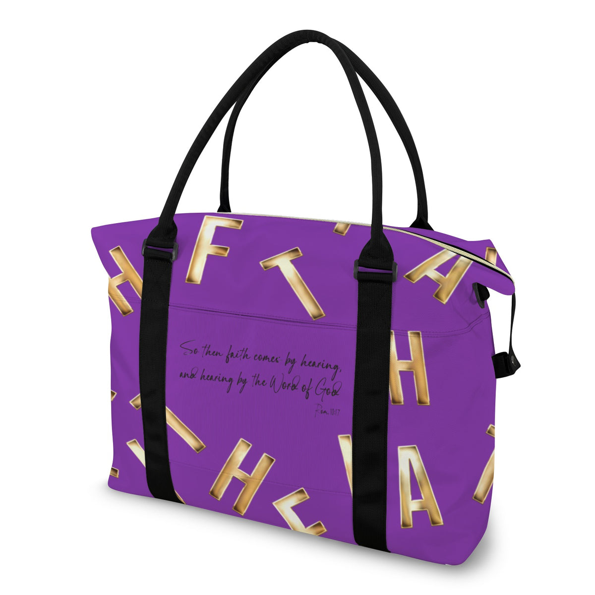 PURPLE FAITH COMES BY HEARING  Ultra-Large Capacity Duffle Bag