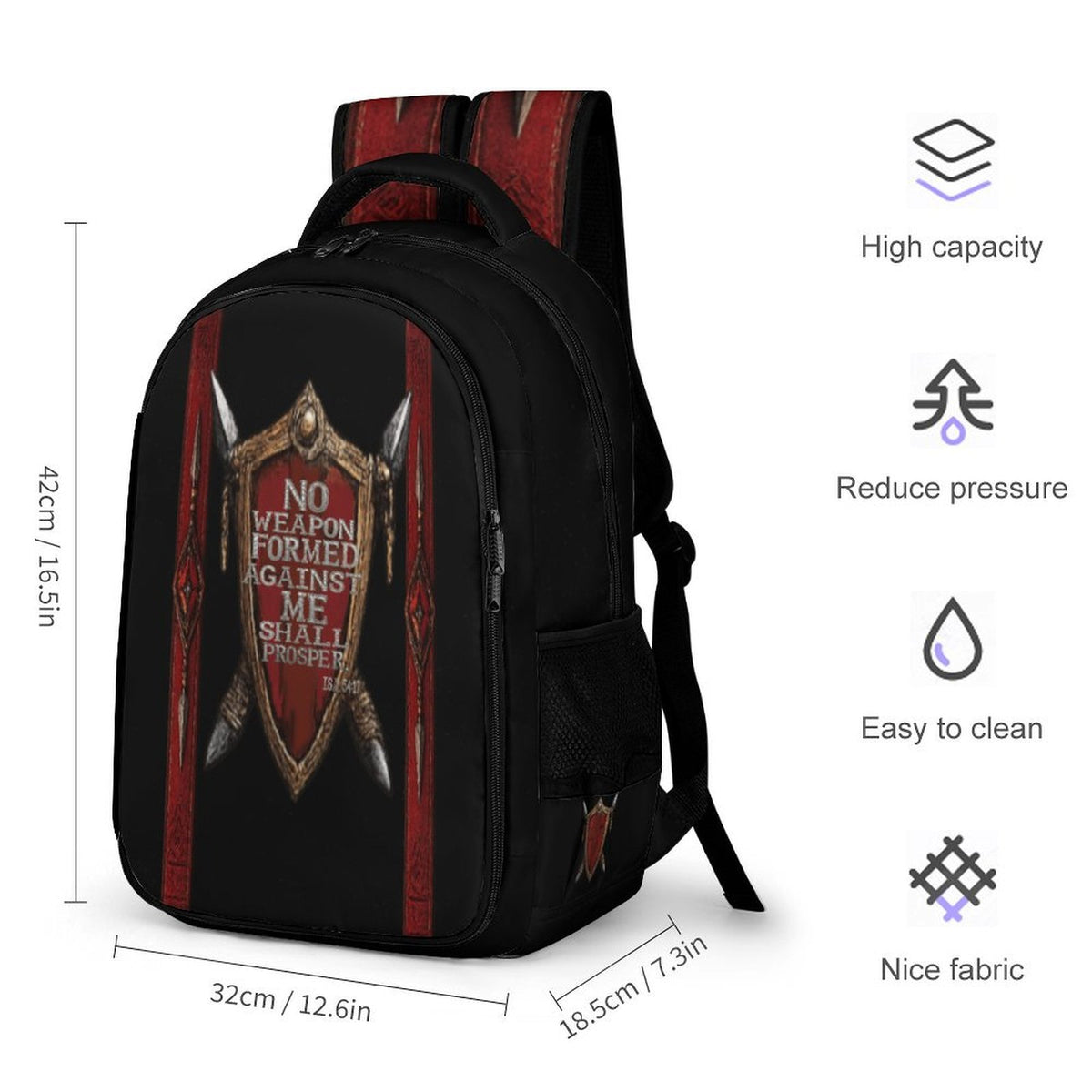NO WEAPON FORMED AGAINST ME SHAL PROSPER  Design Pocket Backpack
