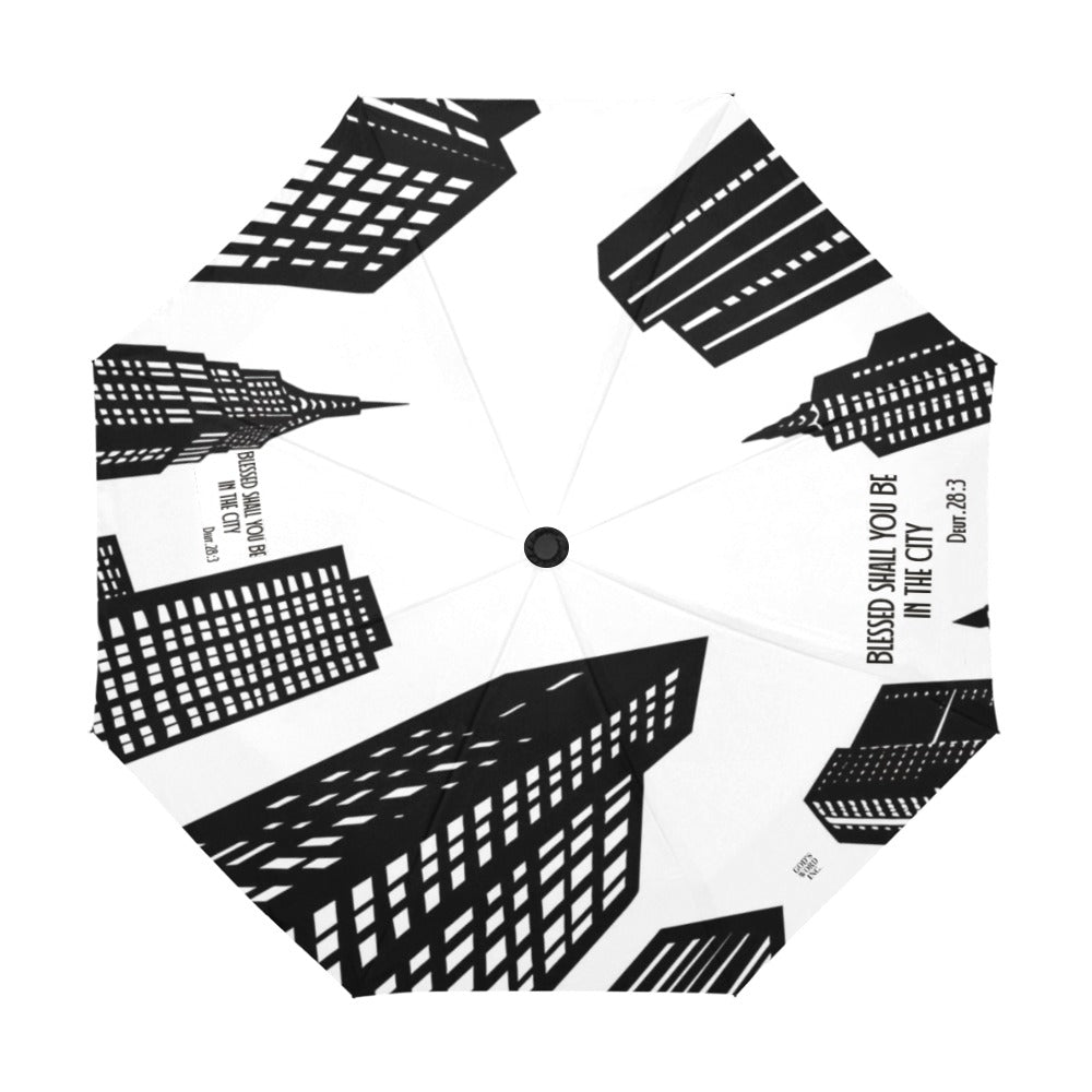 BLESSED SHALL YOU BE IN THE CITY  Anti-UV Auto-Foldable Umbrella
