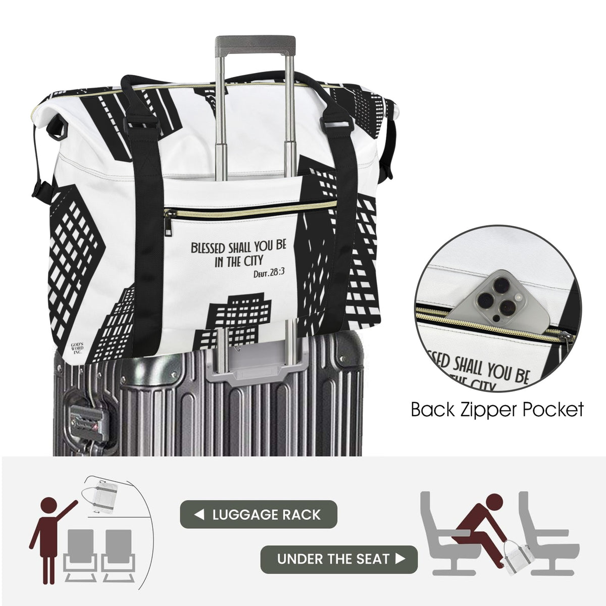 BLESSED SHALL YOU BE IN THE CITY  Ultra-Large Capacity Duffle Bag