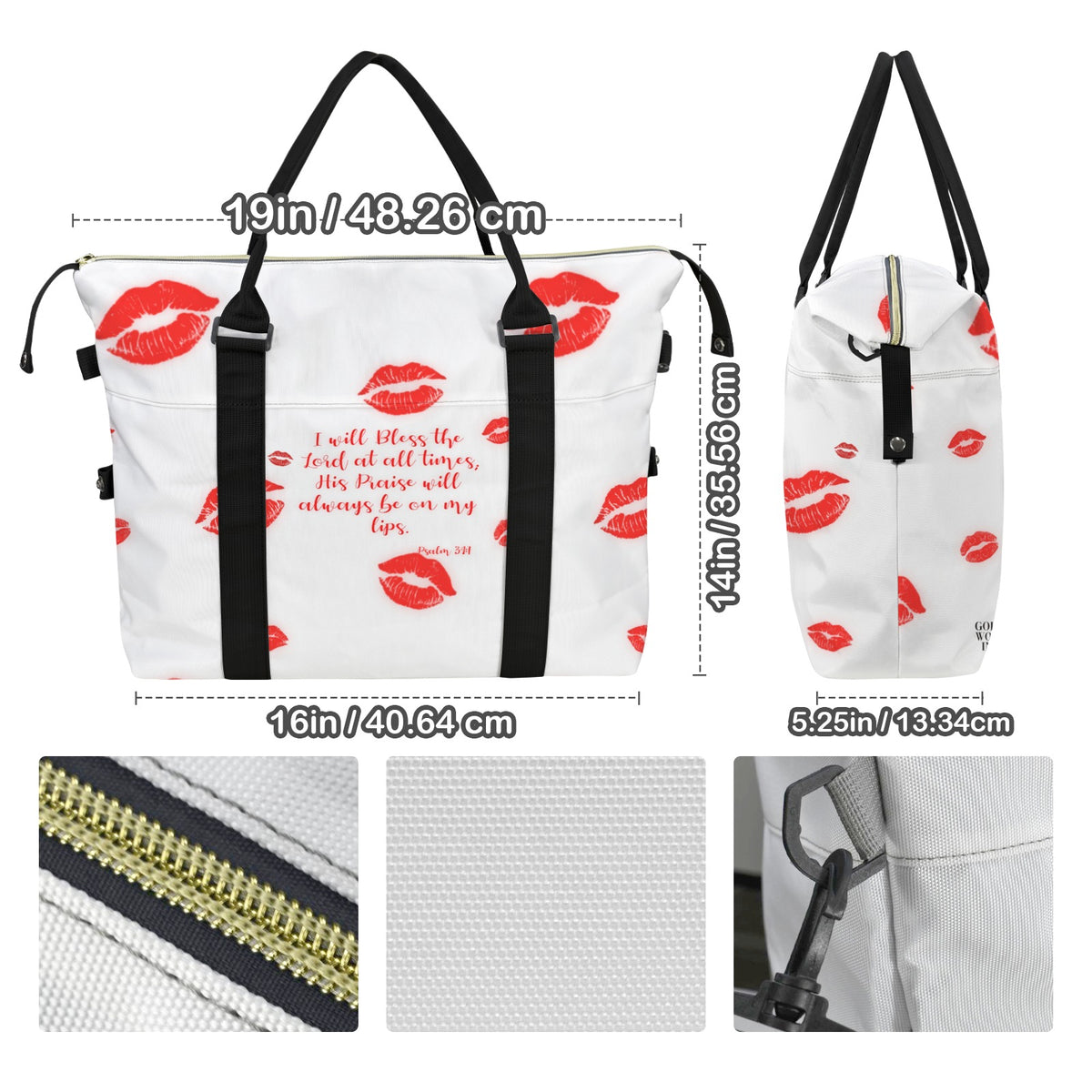 YOUR PRAISE SHALL BE ON MY LIPS  Duffle Bag-