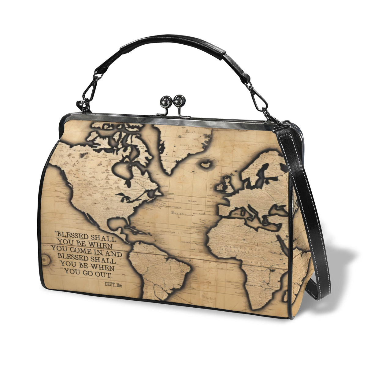 BLESSED COMING AND GOING  Kisslock Crossbody Shoulder Bag