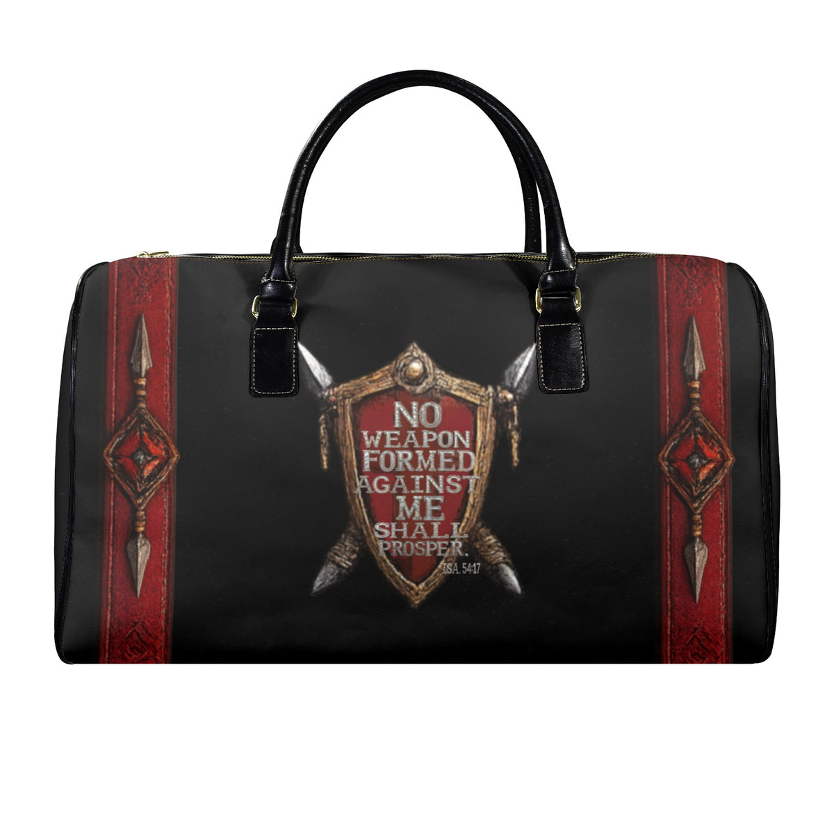 LEATHER NO WEAPON FORMED AGAINST ME SHALL PROSPER Travel Bag