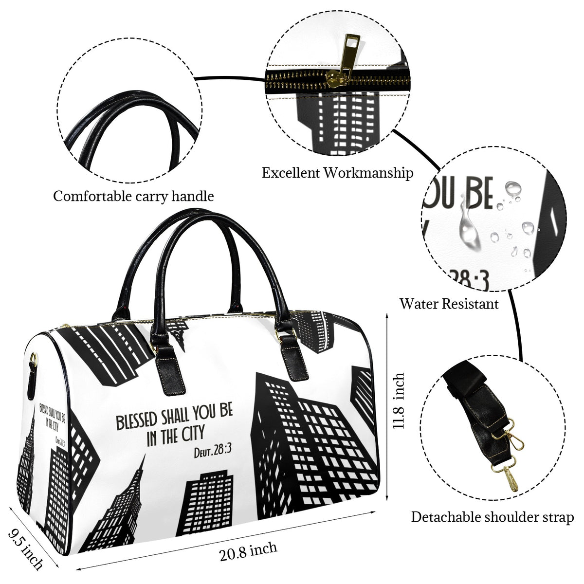 LEATHER BLESSED IN THE  CITY Travel Bag