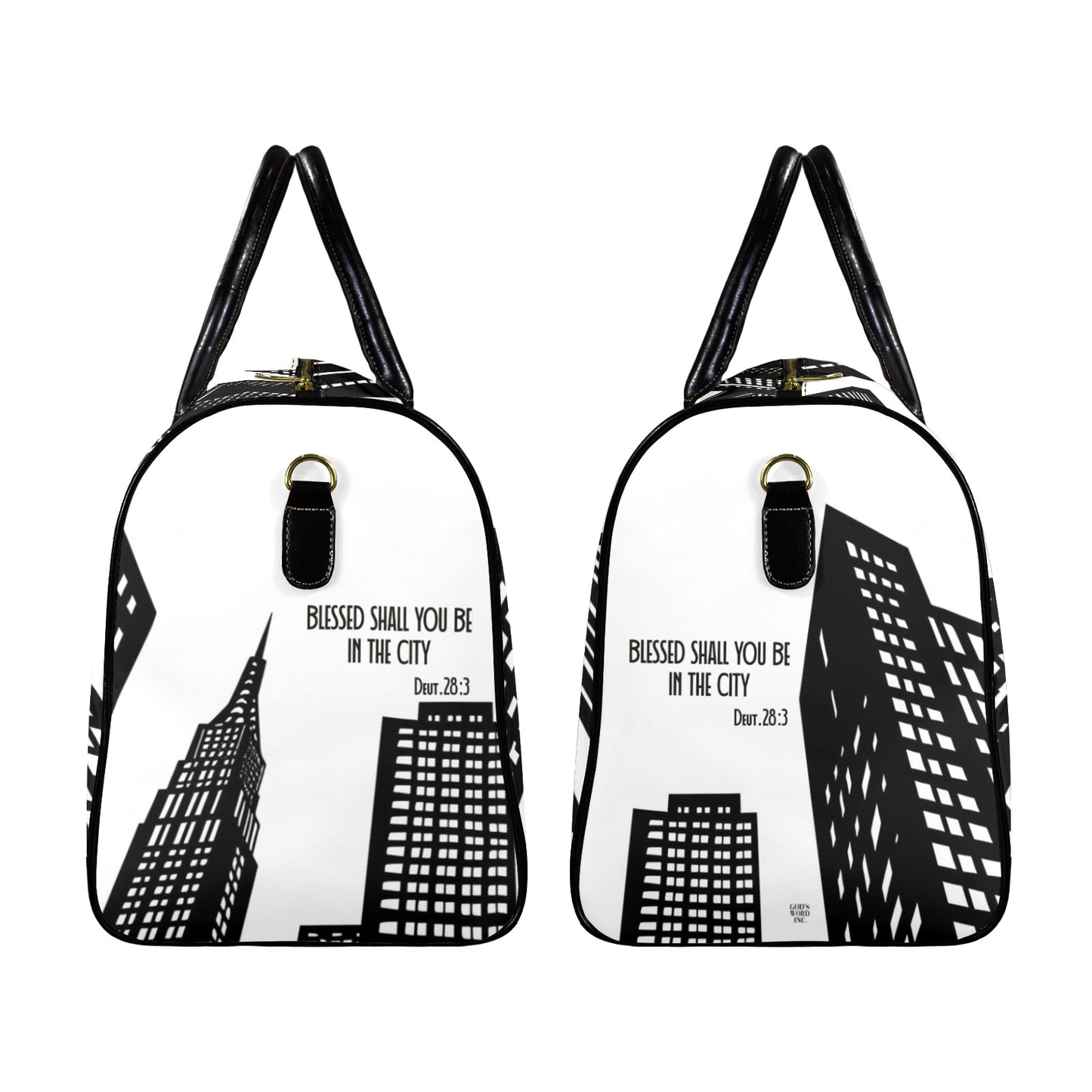 LEATHER BLESSED SHALL YOU BE IN THE  CITY TRAVEL BAG
