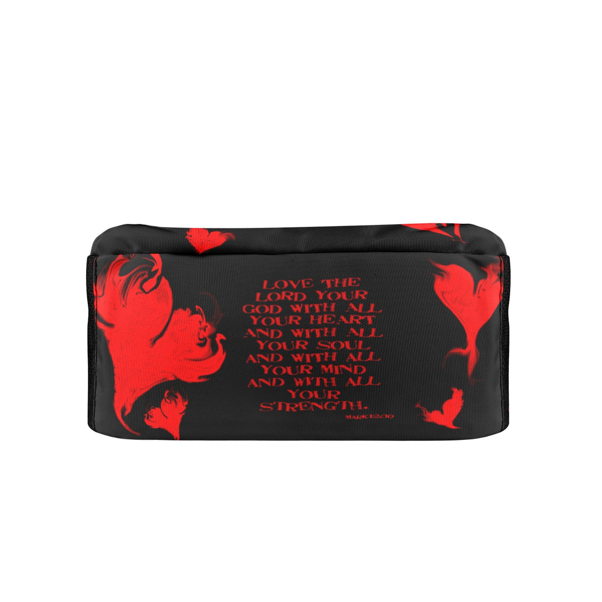 RED LOVE THE LORD WITH  ALL YOUR HEART All Over Print Leisure Sports Backpack