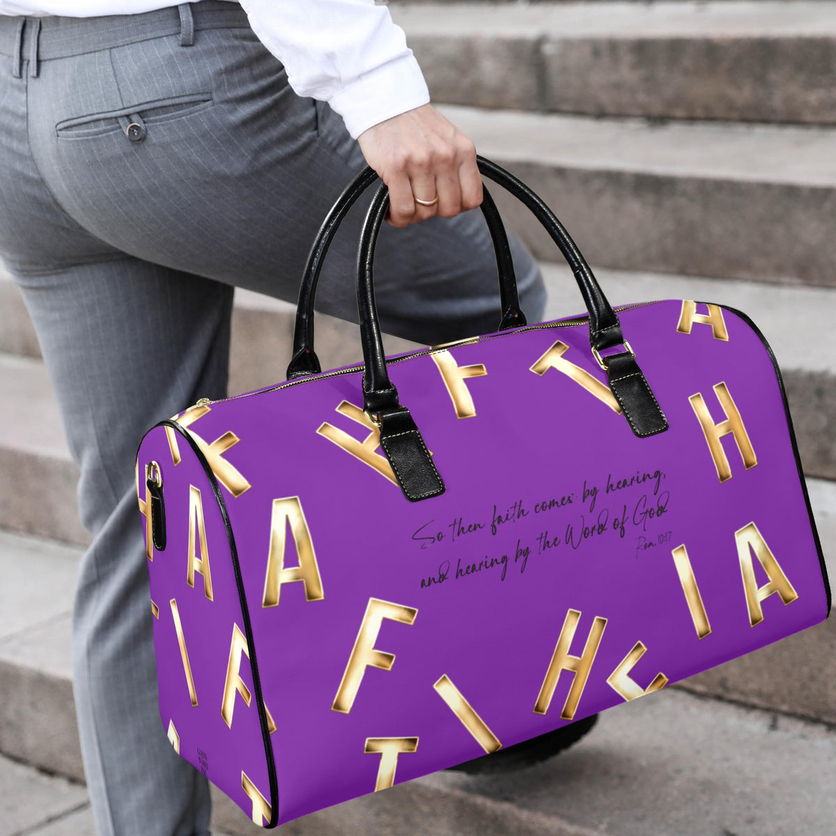 PURPLE FAITH COMES BY HEARING Travel Bag