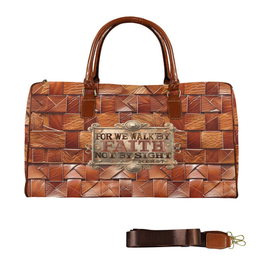 BASKET WEAVE WALK BY FAITH Large Capacity Travel Bag
