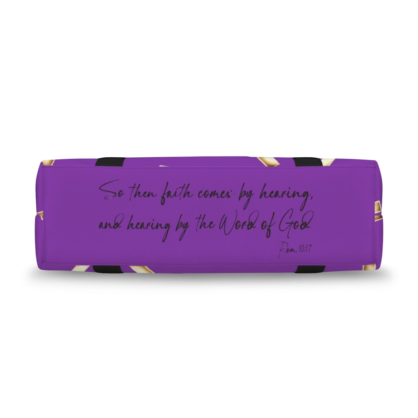 PURPLE FAITH COMES BY HEARING DUFFLE BAG