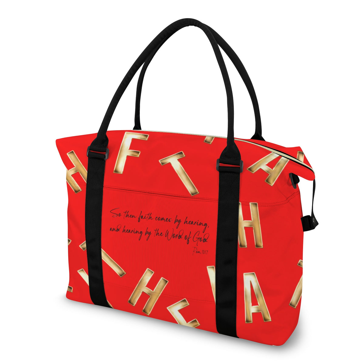 RED FAITH COMES BY HEARING  Ultra-Large Capacity Duffle Bag