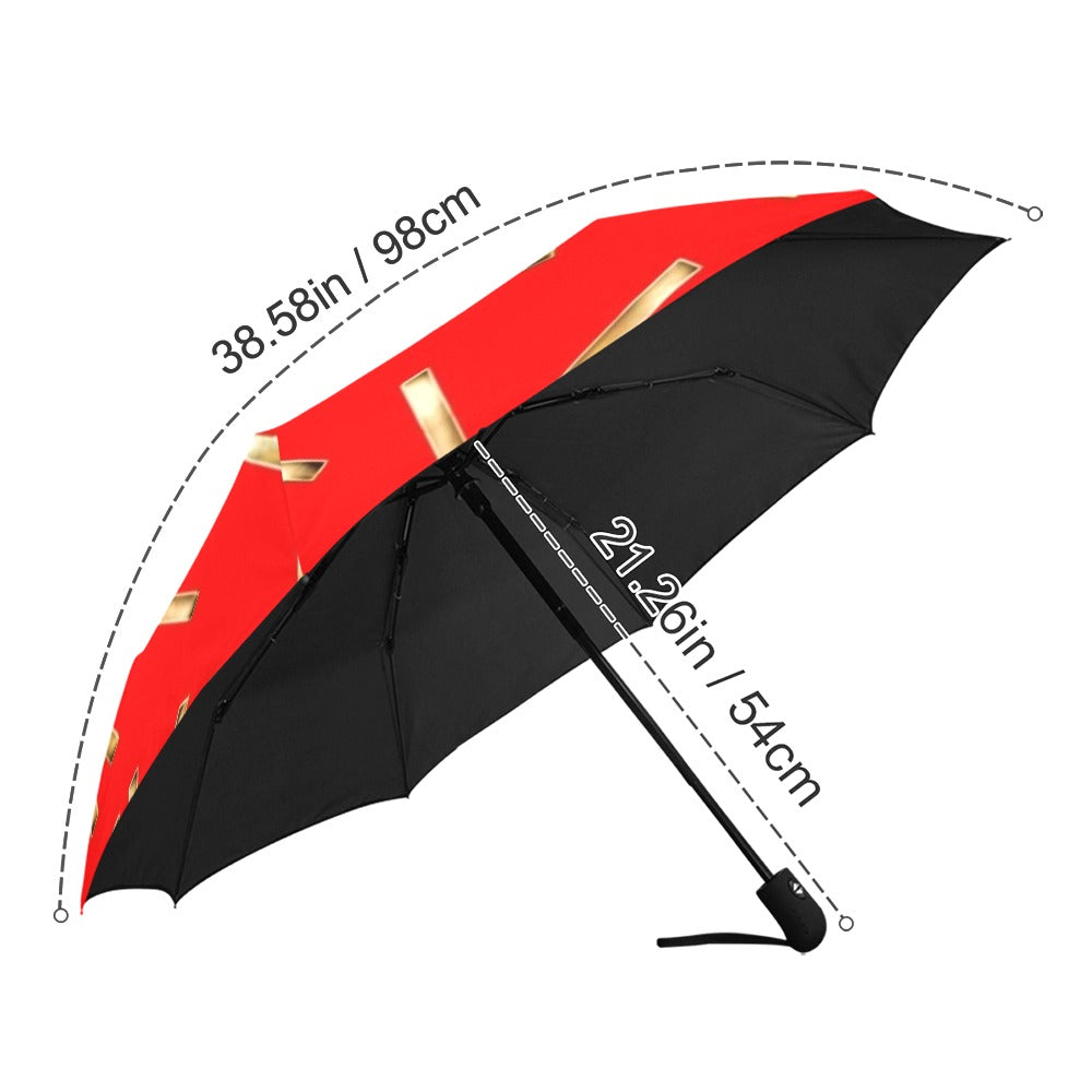 RED FAITH COMES BY HEARING UMBRELLA Anti-UV Auto-Foldable Umbrella (Model U09)